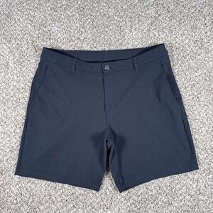 Lululemon Commission Shorts Men 34 Black Stretch Chino Classic Fit 7"